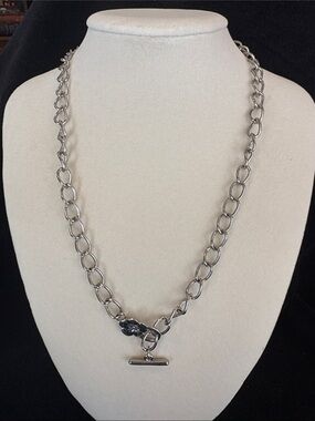 18”Chunky Silver Toggle Chain Necklace